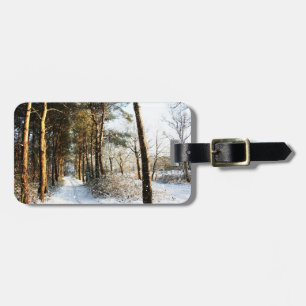 Forest Snow Scene cd ltcnm Luggage Tag