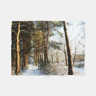 Forest Snow Scene fbcna Fleece Blanket