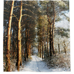 Forest Snow Scene sccna Shower Curtain