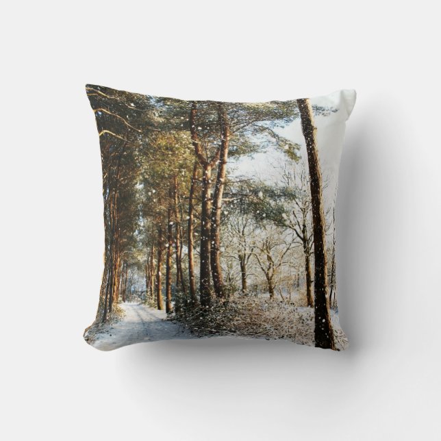 Forest Snow Scene tp arc2 Cushion (Front)