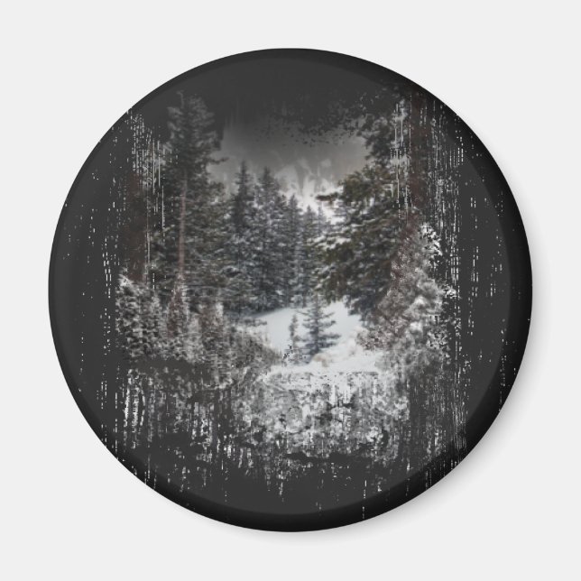 Forest Snowy Trees | Snowy Forest Magnet (Front)