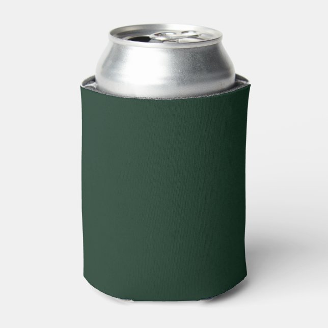 Forest solid plain dark green can cooler (Can Front)