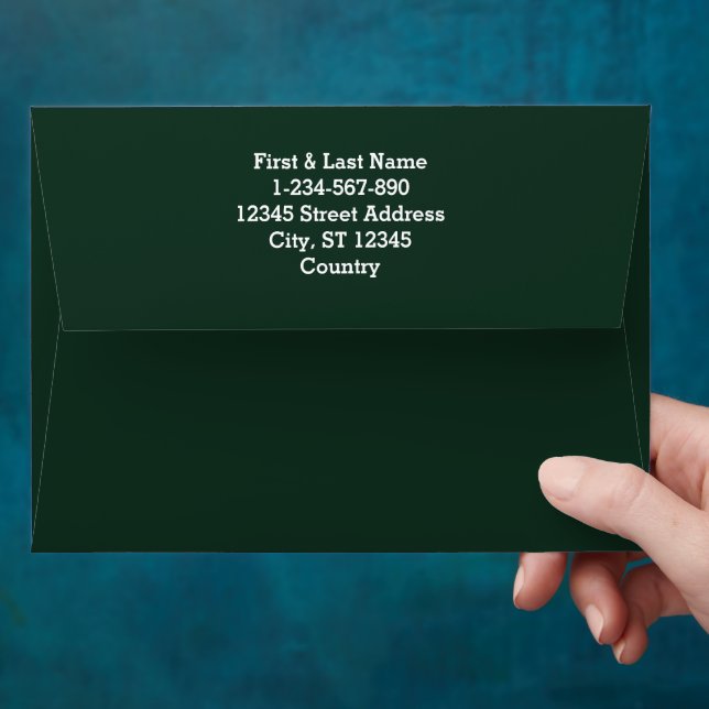 Forest solid plain dark green envelope (Hand)
