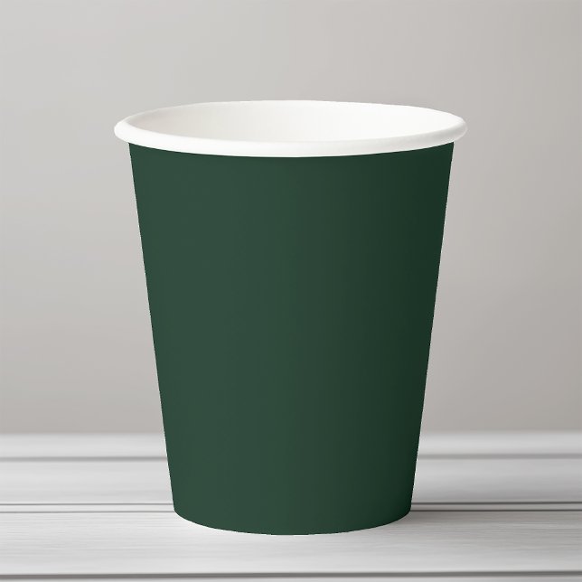 Forest solid plain dark green paper cups (Creator Uploaded)
