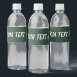 Forest solid plain dark green water bottle label<br><div class="desc">Forest solid plain dark green design.</div>