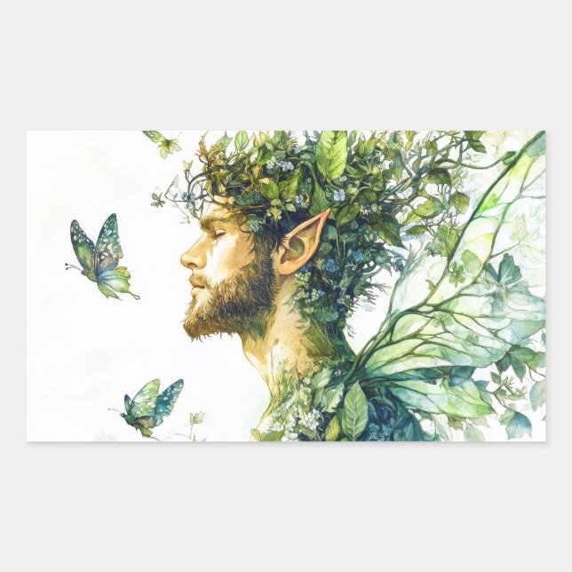 Forest Spirit Rectangular Sticker (Front)