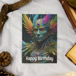Forest Spirits Feathered Crown Postcard