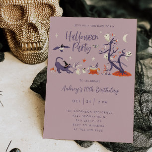 Forest Spirits Halloween Birthday Party  Invitation