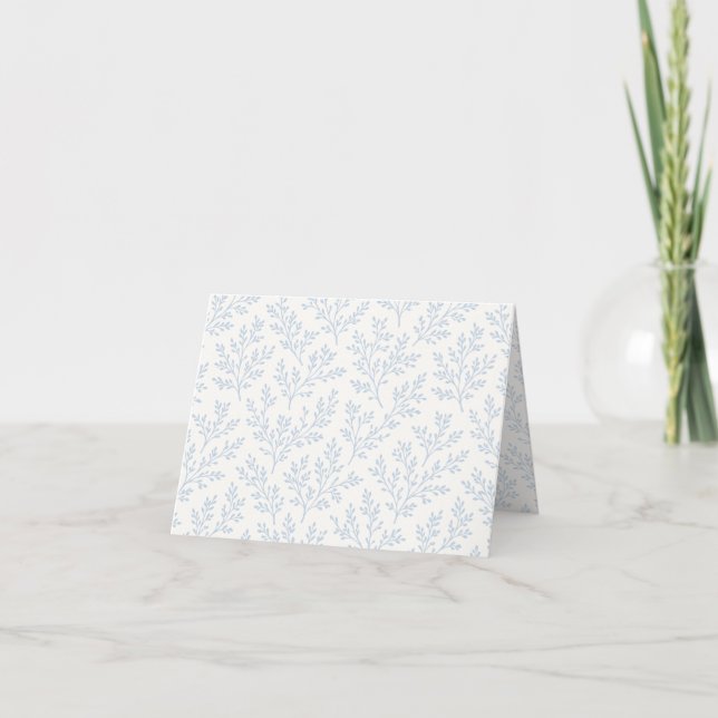 Forest Sprigs Dusty Blue - Neutral Thank You Card (Front)