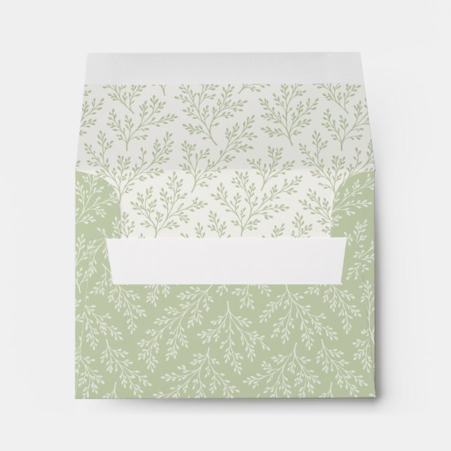 Forest Sprigs Neutral - Soft Olive Envelope (Back (Bottom))