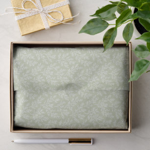 Forest Sprigs Neutral - Soft Olive Tissue Paper