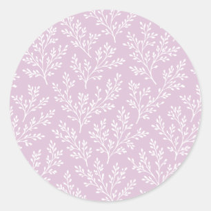 Forest Sprigs Neutral - Warm Lilac Classic Round Sticker