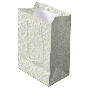 Forest Sprigs Soft Olive - Neutral Medium Gift Bag