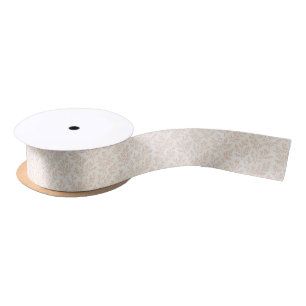 Forest Sprigs Warm Apricot - Neutral Satin Ribbon