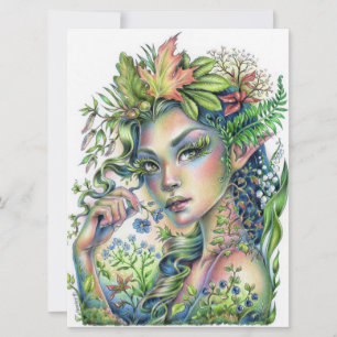 Forest Sprite Fairy Elf Fantasy Woman Art Card