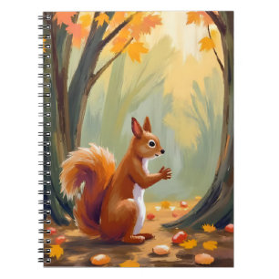 Forest Squirrel   Autumn Animal Watercolor Fall Notebook