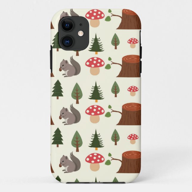 Forest Squirrel Pattern Case-Mate iPhone Case (Back)
