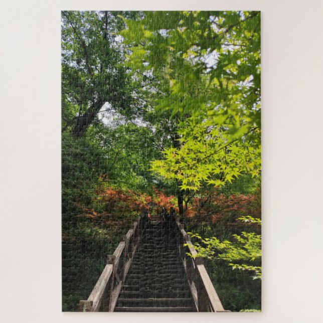 Forest Stair Nature Autumn Jigsaw Puzzle (Vertical)