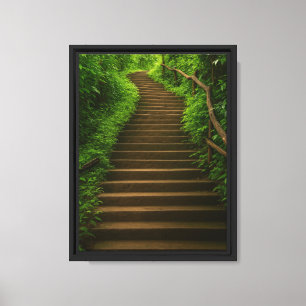 Forest Stair Pathway Serenity Canvas Print