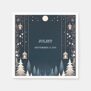 Forest Stars Snow Bright Winter Bridal Shower Napkin