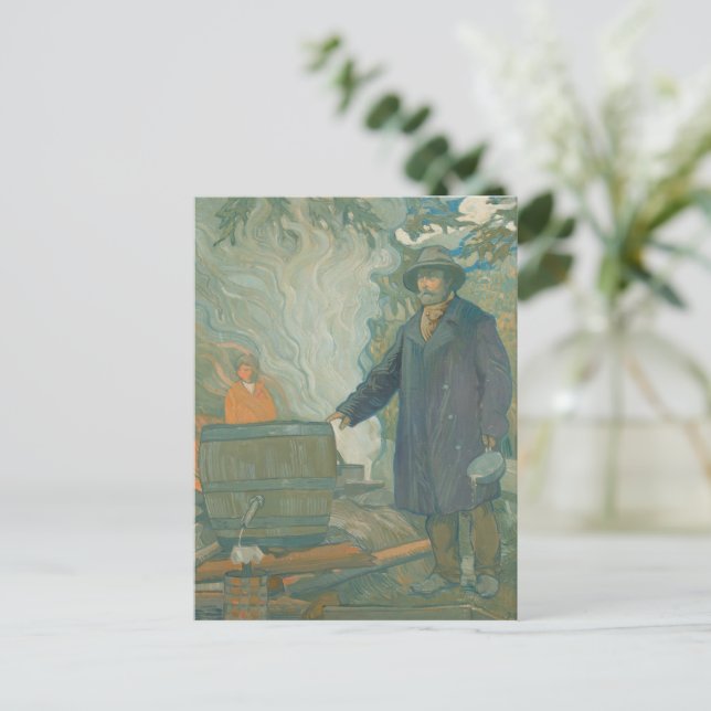 Forest Still Moonshiners White Lightning Liquor Postcard (Standing Front)