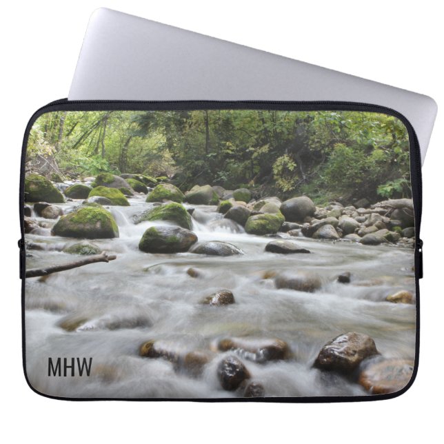 Forest Stream custom monogram laptop sleeves (Front)