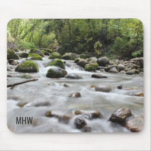 Forest Stream custom monogram mousepad