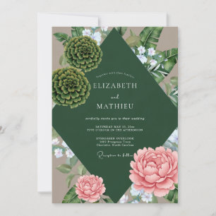 Forest Succulent Tropical Eucalyptus Wedding Invitation