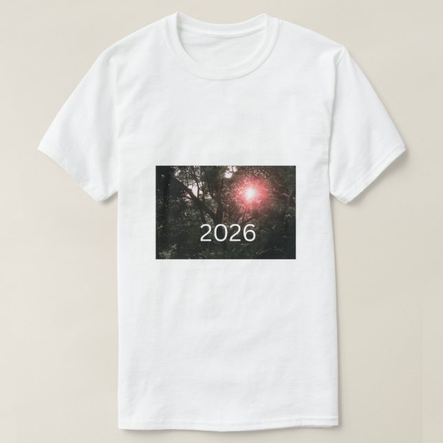 Forest Sun Rising 2026 - Nature Dawn Illustration T-Shirt (Design Front)