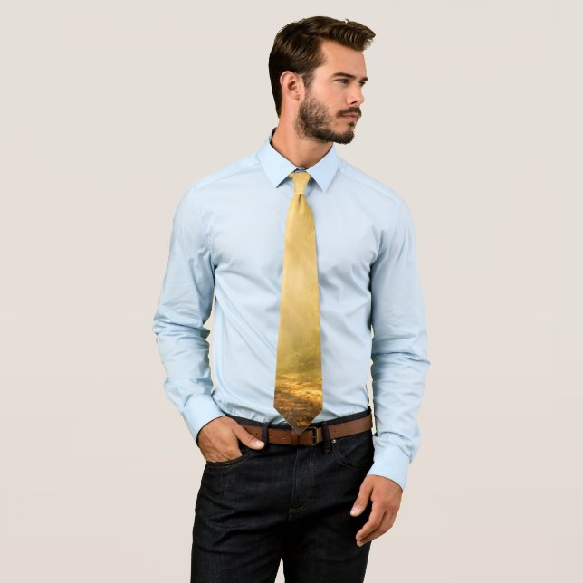 Forest Sunlight – Painterly Nature Tie (In Situ)