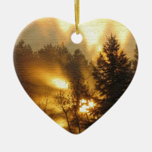 Forest Sunrise Ceramic Tree Decoration