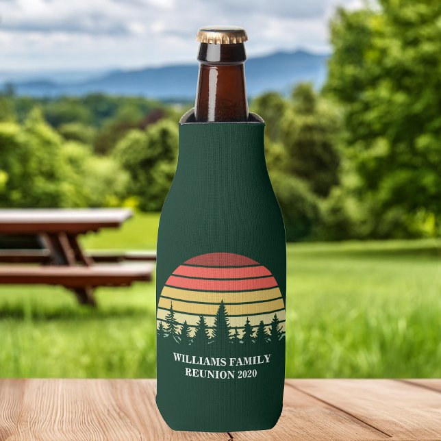Forest Sunset Custom Family Reunion Camping Trip Bottle Cooler (Creator Uploaded)