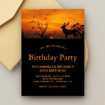 Forest Sunset Deer Birthday Party Invitation<br><div class="desc">Amaze your guests with this elegant birthday invitation featuring a beautiful sunset. Simply add your event details on this easy-to-use template to make it a one-of-a-kind invitation.</div>