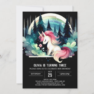 Forest Sweet Horse Birthday Invitation