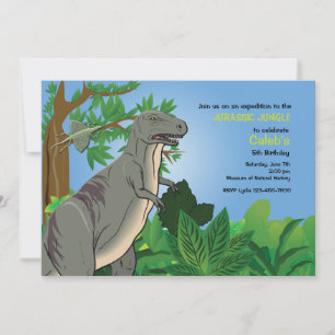 Forest T- Rex Dinosaur Invitation