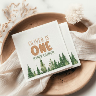 Forest-Themed First Birthday Party Napkins