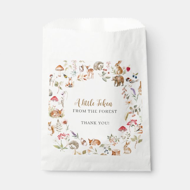 Forest Token Woodland Baby Shower  Favour Bags (Front)