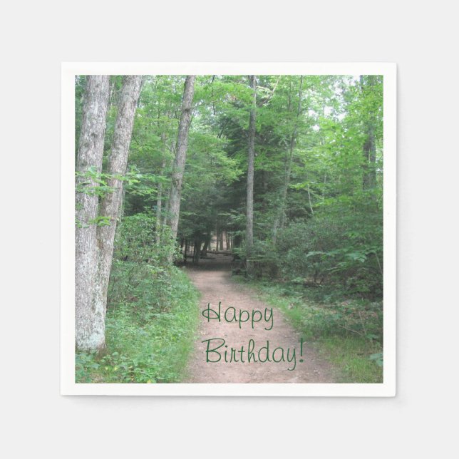 Forest Trail Birthday Napkin (Front)