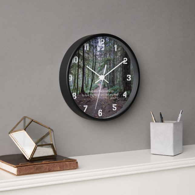 Forest Trail John Muir Quote Clock (Office)