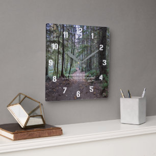 Forest Trail John Muir Quote Square Wall Clock