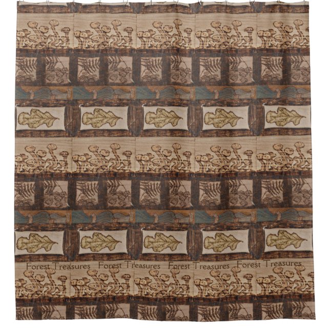 Forest Treasures Woodland Rustic Cabin Decor Shower Curtain (Front)