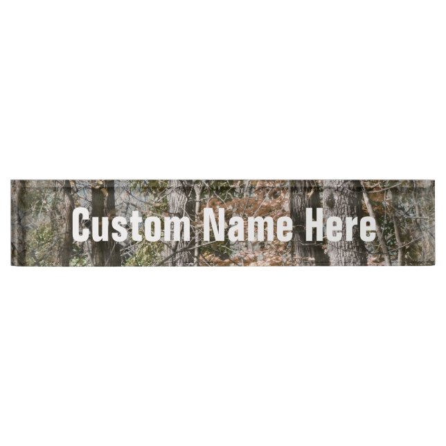 Forest Tree Camo Camouflage Nature Hunting/Fishing Nameplate (Front)