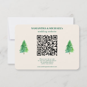 Forest Tree Christmas   QR Wedding Details RSVP