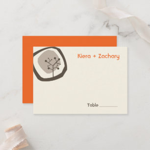 Forest Tree Ring Modern Fall Autumn Wedding Party Place Card