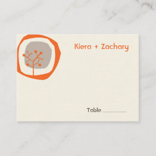 Forest Tree Ring Modern Fall Autumn Wedding Party Place Card