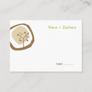 Forest Tree Ring Modern Fall Autumn Wedding Party Place Card