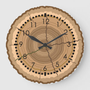 Forest tree trunk stump large clock