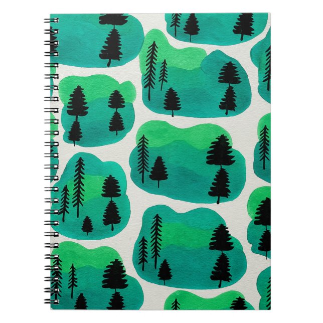 Forest/Tree Watercolor  Notebook (Front)