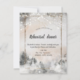 Forest Tree Woodland Rehearsal Dinner Invitation