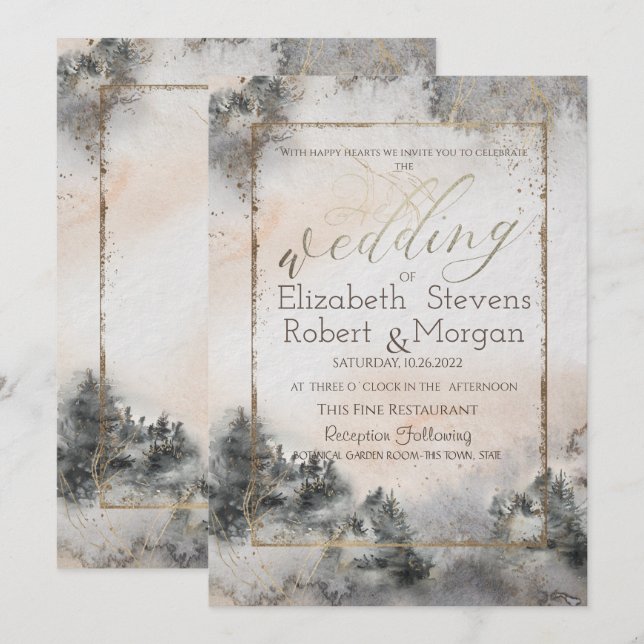 Forest Tree Woodland Wedding   Invitation (Front/Back)
